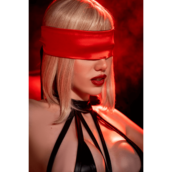 Accessoire coquin en satin réversible noir & rouge 